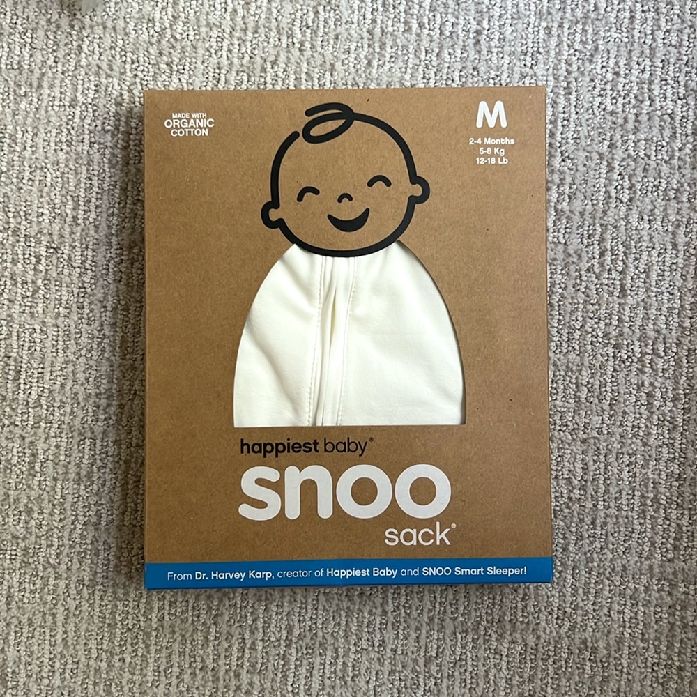 New In Box Happiest Baby Snoo Sleep Sack Swaddle Sz M
